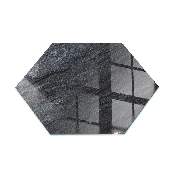 Glass hearth plate Pattern of rocky structure