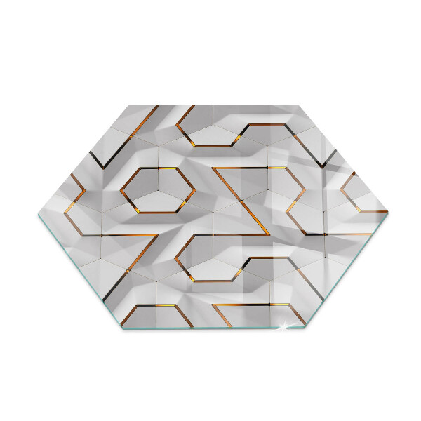 Glass hearth pad Pattern of three-dimensional shapes