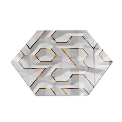 Glass hearth pad Pattern of three-dimensional shapes