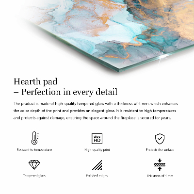 Glass hearth pad Pattern of three-dimensional shapes