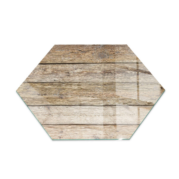 Glass hearth pad Wooden grain in a natural style