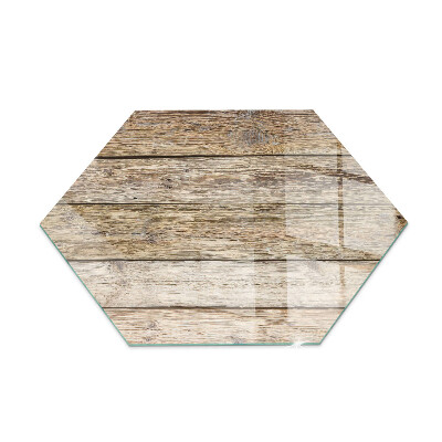 Glass hearth pad Wooden grain in a natural style