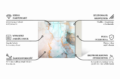 Glass hearth plate Fluid abstract motif
