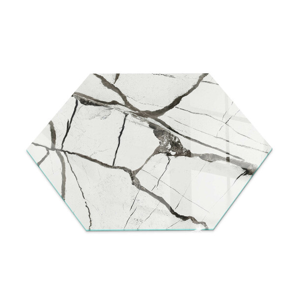 Glass hearth for log burner Marble veins in an elegant style