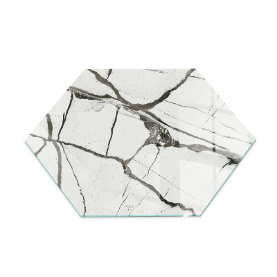Glass hearth for log burner Marble veins in an elegant style