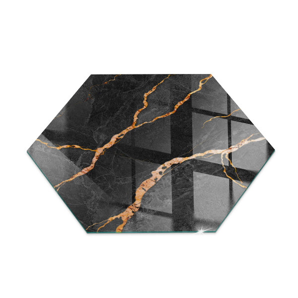 Glass wood burner hearth Marble style with delicate veining