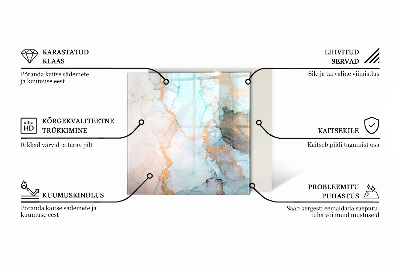 Glass hearth for log burner Abstract marble motif