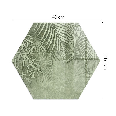 Glass hearth plate Tropical leaves on the background