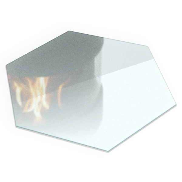 Fireplace base Semi-transparent hexagonal