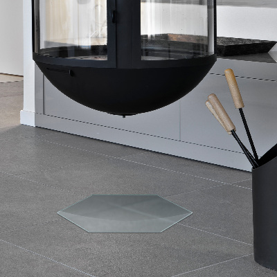 Fireplace base Semi-transparent hexagonal