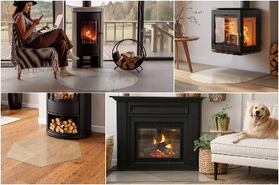 Fireplace base Semi-transparent hexagonal