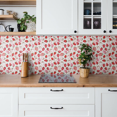 Panel wall covering Red strawberries