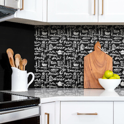 Decorative wall panel Black and white kitchen signs