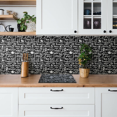 Decorative wall panel Black and white kitchen signs