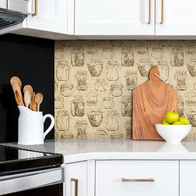 Pvc wall cladding Jars on a brown background