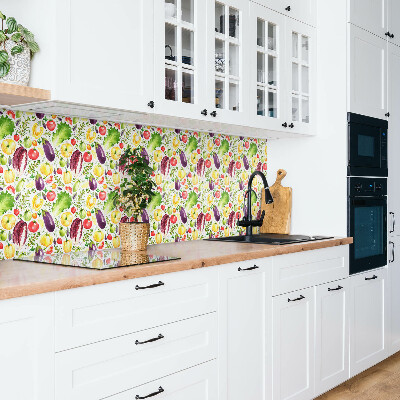 Bathroom wall panel Colorful vegetables