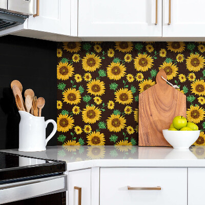 Bathroom wall panel Yellow sunflowers