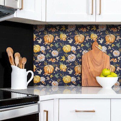 Bathroom wall panel Colorful pumpkins