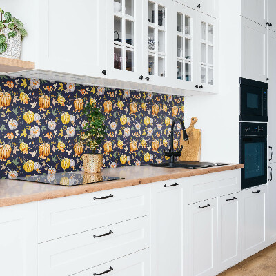 Bathroom wall panel Colorful pumpkins