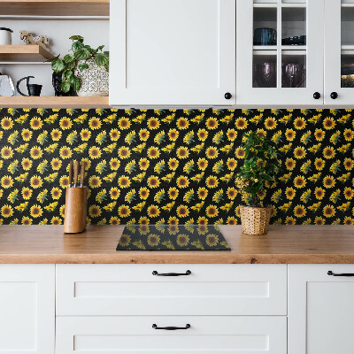 Bathroom wall panel Sunflowers