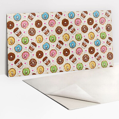 Pvc wall cladding Cartoon donuts and coffee