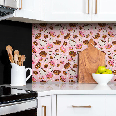 Panel wall covering Cartoon donuts and coffee