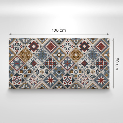 Tv wall panel Black and white pizza motifs