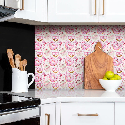 Panel wall covering Pink donuts and pretzels