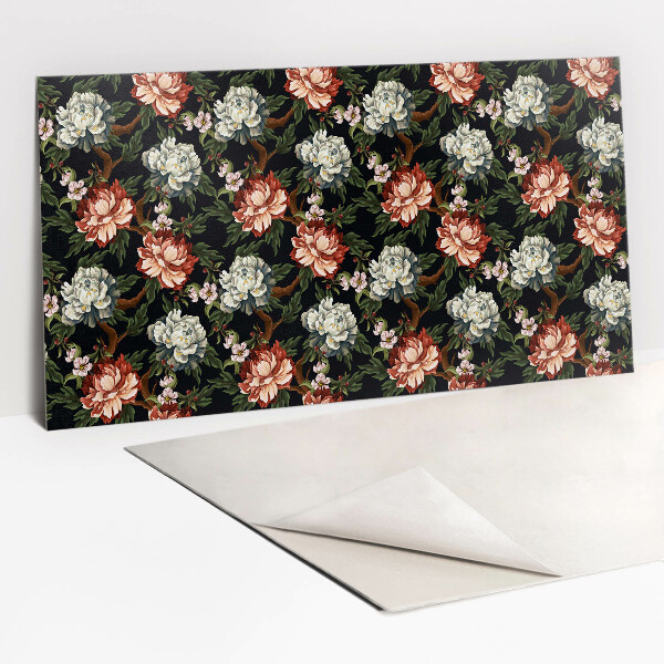 Panel wall covering Colorful flowers