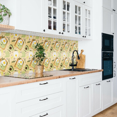 Panel wall covering Toast with avocado and egg