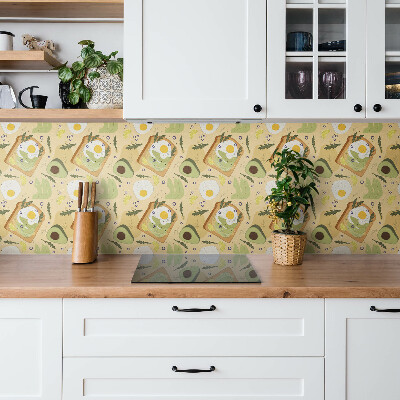 Panel wall covering Toast with avocado and egg