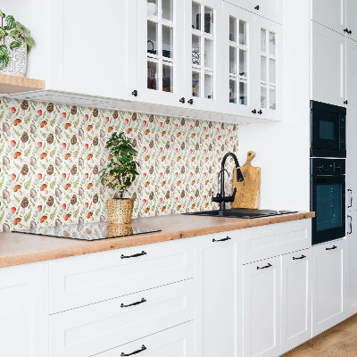 Panel wall covering Mushrooms and ferns