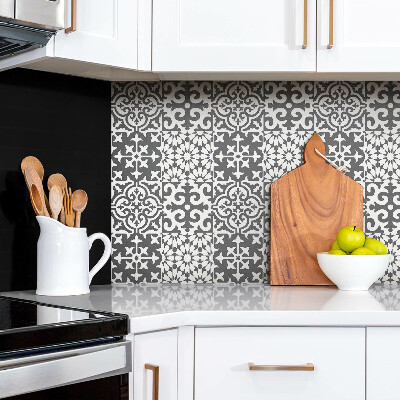 Panel wall covering Gray tiles with a Portuguese motif