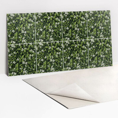 Wall panel White flowers and leaves