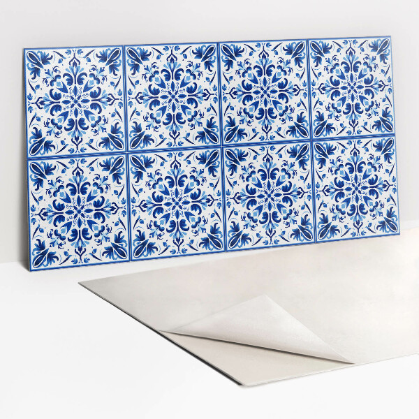 Panel wall covering Blue ornament