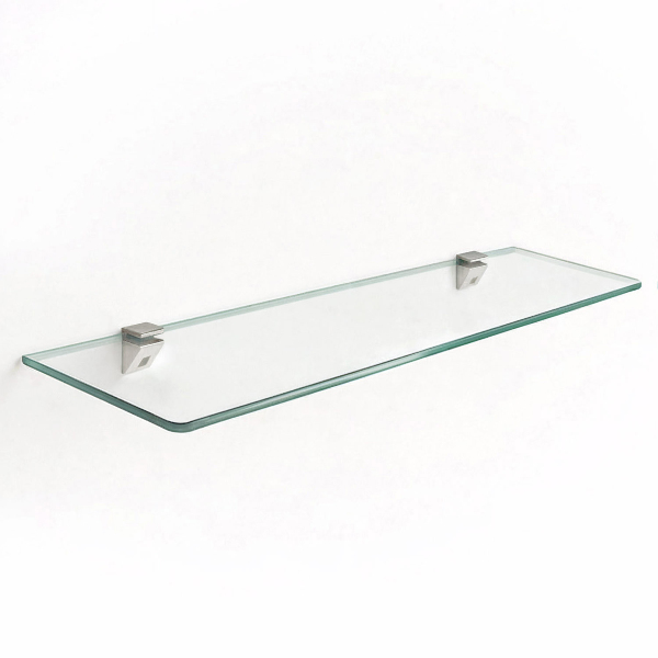 Wall-mounted glass shelf transparent