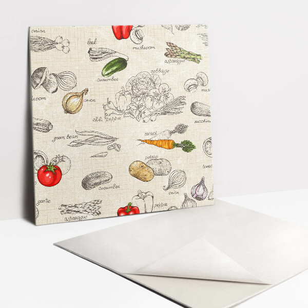 Self adhesive vinyl tiles Animated vegetables