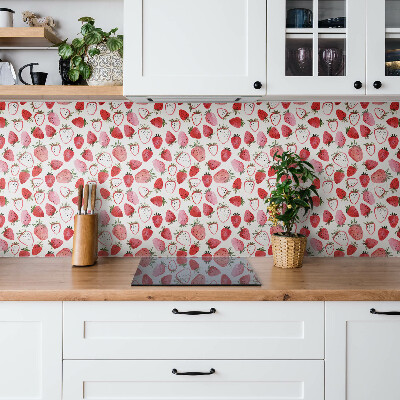 Self adhesive vinyl floor tiles Red strawberries