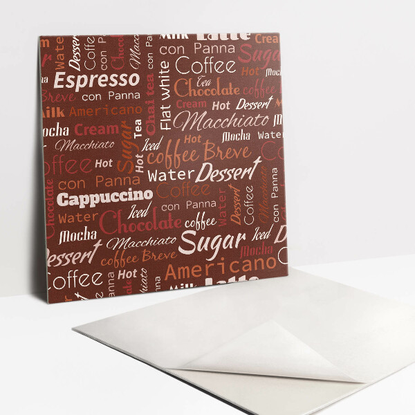 Vinyl tiles wall Coffee themes and inscriptions