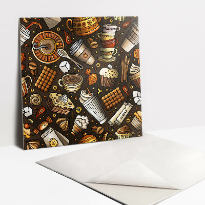 Self adhesive vinyl floor tiles Coffee and sweets