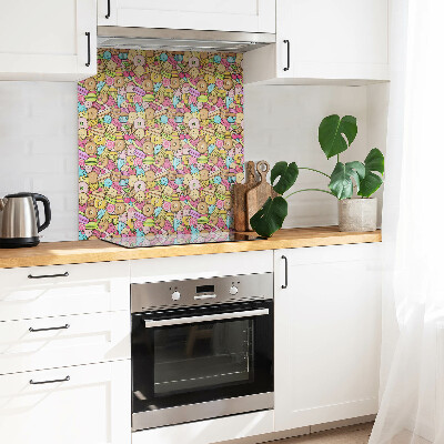 Vinyl tiles wall Colorful cartoon sweets