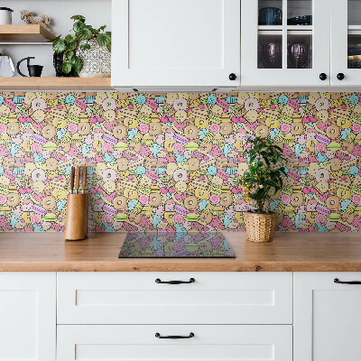 Vinyl tiles wall Colorful cartoon sweets