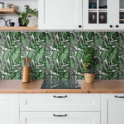 Vinyl tiles wall Green leaves