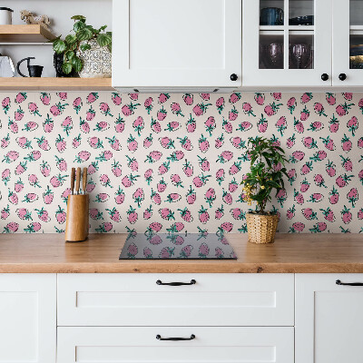 Self adhesive vinyl tiles Pink strawberries