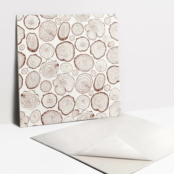 Self adhesive vinyl tiles Tree trunks and rings