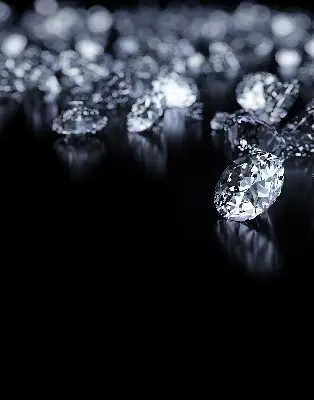 Fabric roller blind with a diamonds and sparkle pattern