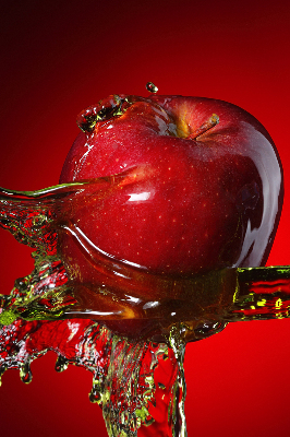 Fabric roller blind Red apple in the depths