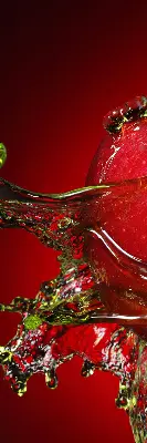 Fabric roller blind red apple in the depths design