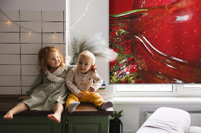 Fabric roller blind Red apple in the depths