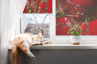 Fabric roller blind Red apple in the depths